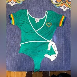 Unique Vintage Green Bodysuit